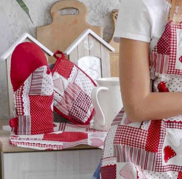 Прихватка Мереживо 25x25 см червоний Прованс 