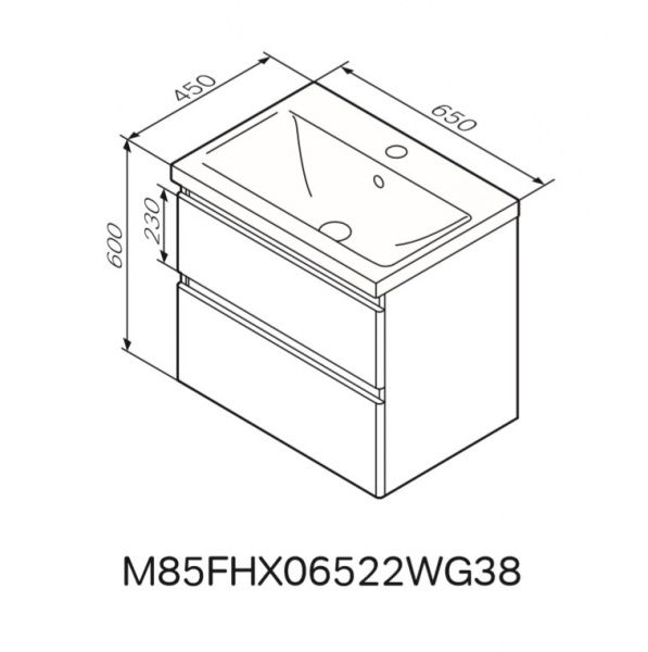 Тумба підвісна AM.PM M85-FHX0652-WC0652WG38X-Joy65смбілийглянець