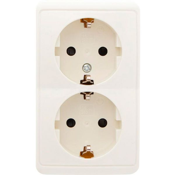 Розетка подвійна із заземленням HausMark Domo крем HSN-SCP.H3C20G2WG-CR