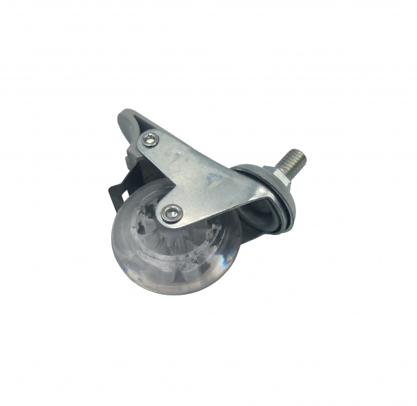 Ролик мебельный зі штифтом М10 поворотный с фиксатором D50 Н68 Burak