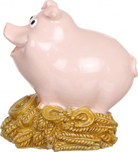 Декорація новорічна Сувенір-скарбничка Свинка весела на колосках 12,5 см ZY0917102C-2A 
