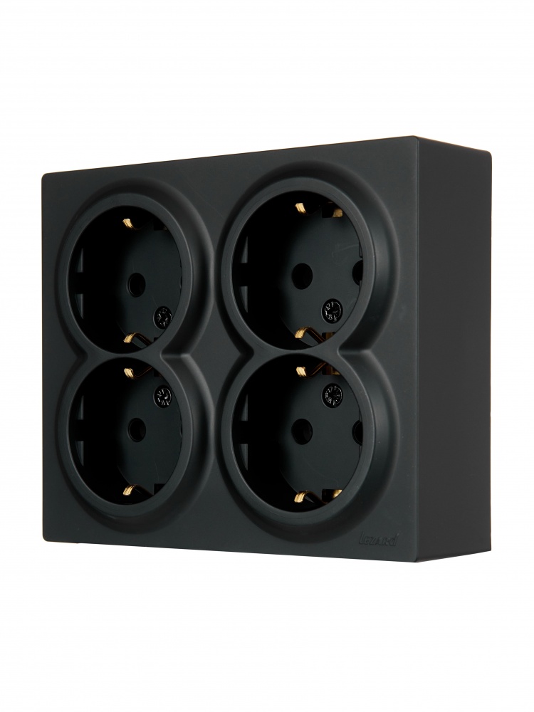 Розетка бытовая с заземлением Lezard LETO IP20 антрацит 752-4200-127BDP