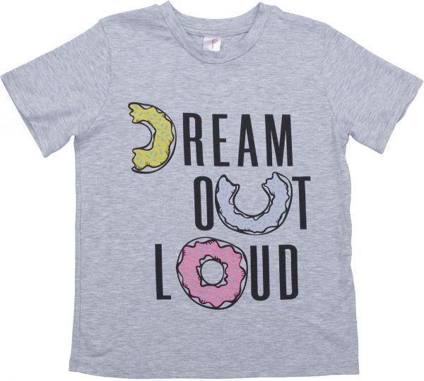 Футболка для дівчаток Roksana №01/16909 Тістечко р.134-140 сірий 