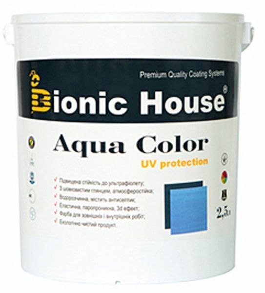 Лазурь Bionic House лессирующая универсальная Aqua Color UV protect шоколадный шелковистый мат 0,8 л