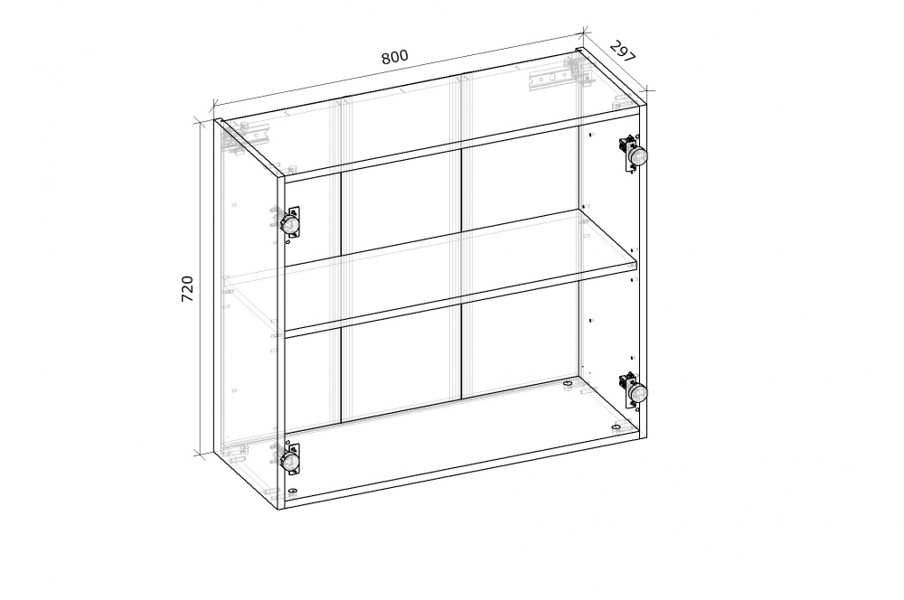 Шкаф верхний Грейд Оптимум 800x720x297 мм фунго