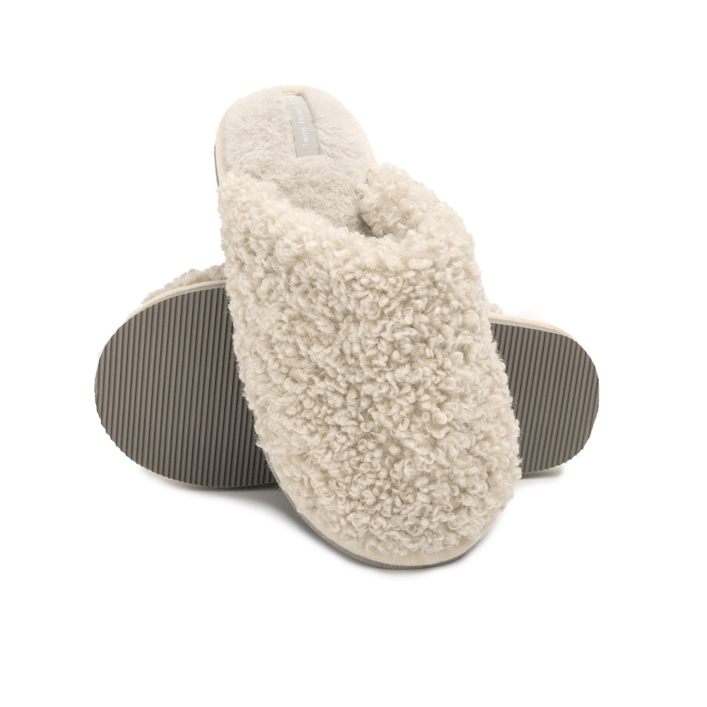 Капці домашні Twins HS-OZ хутряні curly р.38/39 молочний