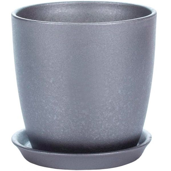 Горшок цветочный Надінкерамікс Сонет 2 л чорний перламутровий  
