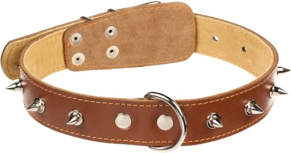 Ошейник Collar двойной с шипами 3,5х48-63 см коричневый