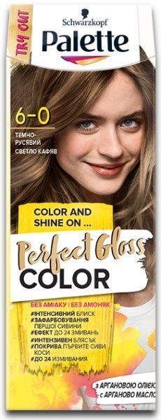 Фарба для волосся Palette Perfect Gloss Color з аргановою олією 6-0 темно-русявий 70 мл