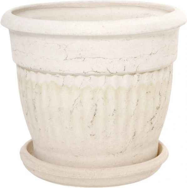 Горшок шамотный Поляк большой 95 круглый 46,2л кремовый 