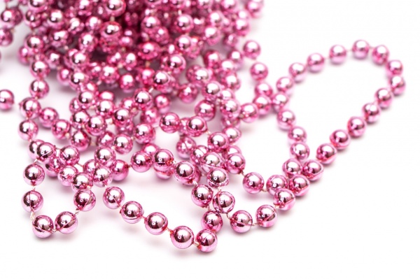 Намисто для ялинки Девілон 250539 6мм 6 м рожевий