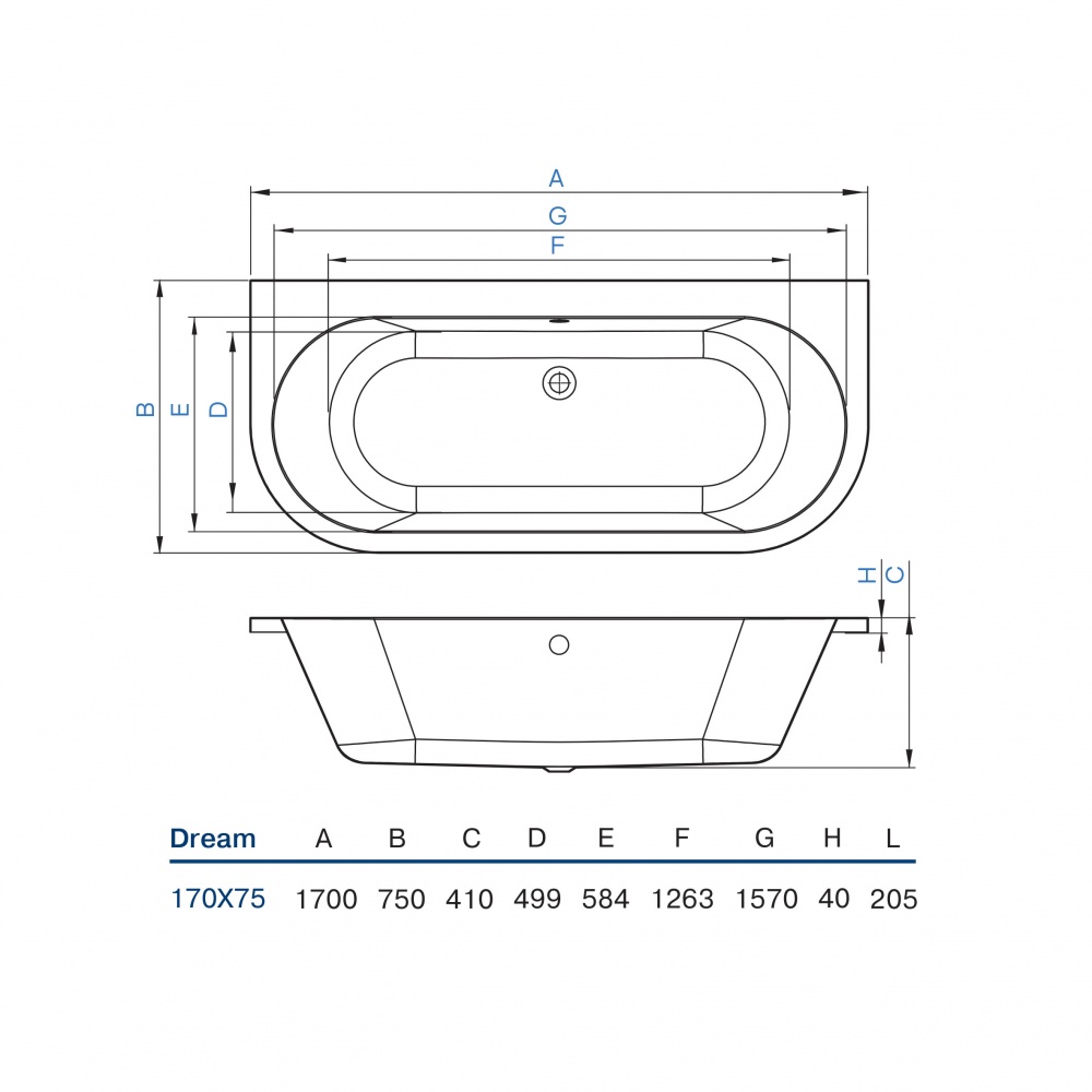 Ванна акриловая Koller Pool Dream 170х75 см