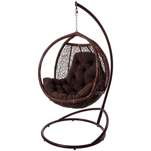 Кресло-кокон Терико коричневое с подушкой