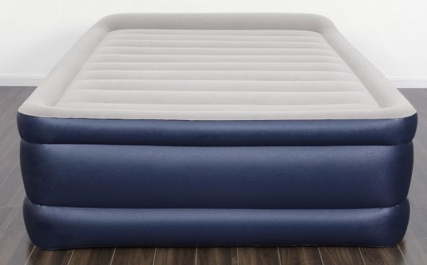 Матрас надувной Bestway Queen с электронасосом 203x152 см синий с серым 67690