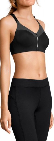 Бра Casall Front Zip Sports Bra 19984921 80C черный с серым