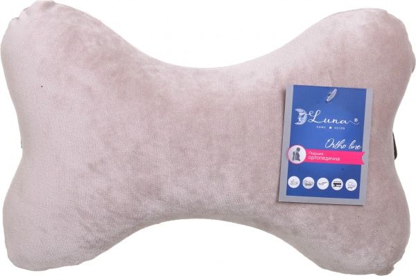 Подушка для подорожей ортопедична кістка світло сіра 30х19х9см Luna