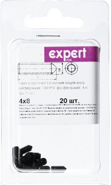 Гвинт метричний БП DIN914 4x8 мм 20 шт Expert Fix