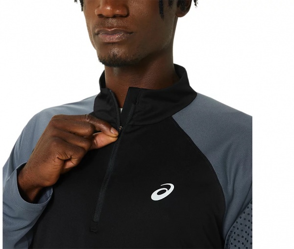 Футболка Asics ICON LS 1/2 ZIP 2011C732-001 р.M черный