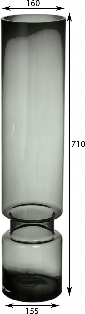 Ваза стеклянная Wrzesniak Glassworks Twice 71 см серая 17-5019B