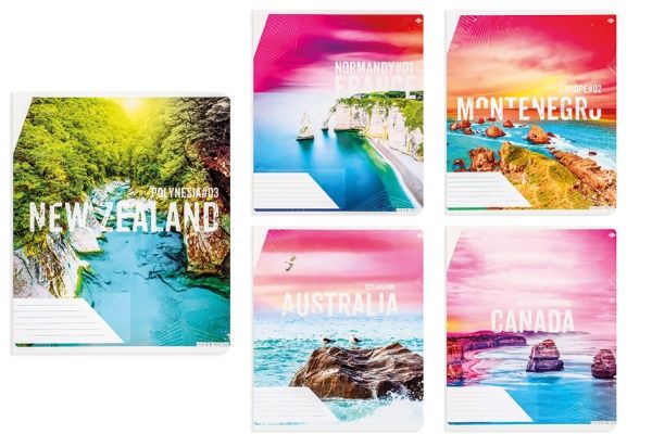 Комплект тетрадей Панорама 18 листов в клетку 25 шт. Поділля