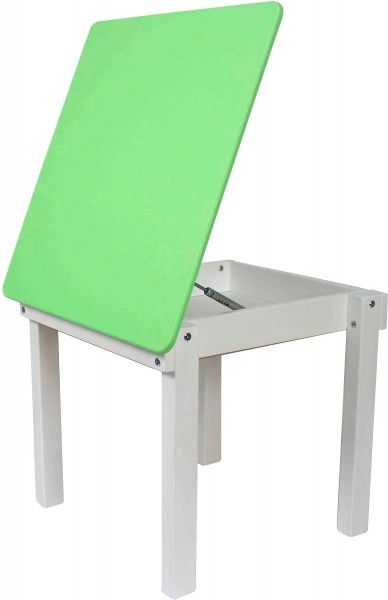 Столик Yuliana Woody 60 х 60 белый с пеналом салатовая столешница 12013311