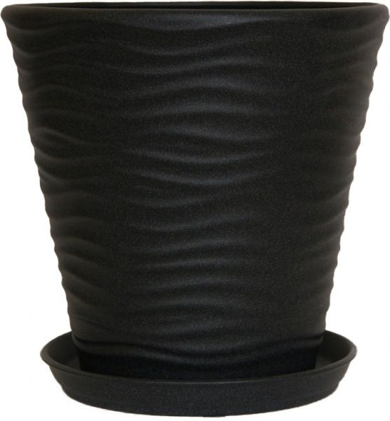 Горщик керамічний Оріана-Запоріжкераміка Нова Хвиля №1 крошка фігурний 13,5 л чорний 