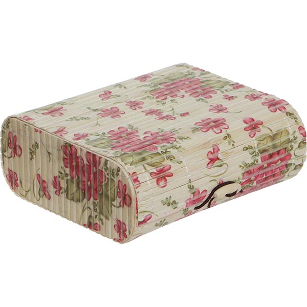 Сундук для украшений Цветы бамбук 14x12.5 см