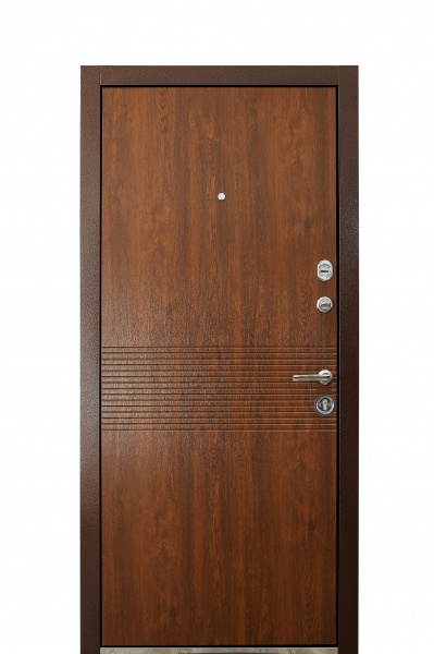 Дверь входная Министерство дверей КУ-Орнамент дуб темный 2050х860 мм правая