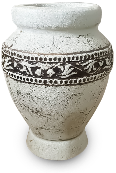 Горщик посадковий шамот Марс М фігурний античний коричневий із білим 3,5 л Наша Кераміка