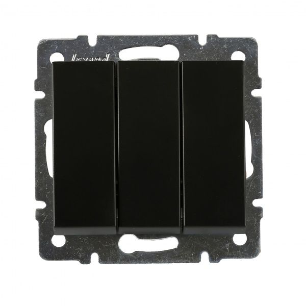 Вимикач триклавішний Lezard Rain без підсвітки 10 А 250В антрацит 703-4288-109