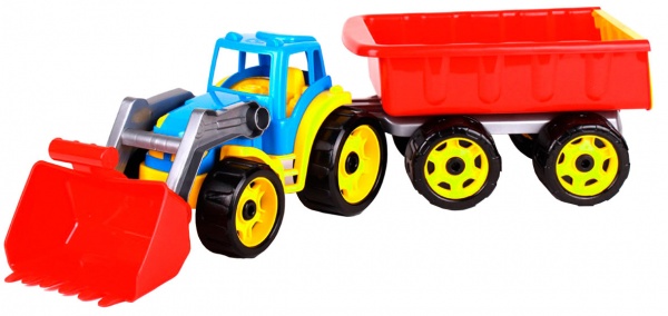 Игрушка ТехноК Трактор с ковшом и прицепом 3688 3688