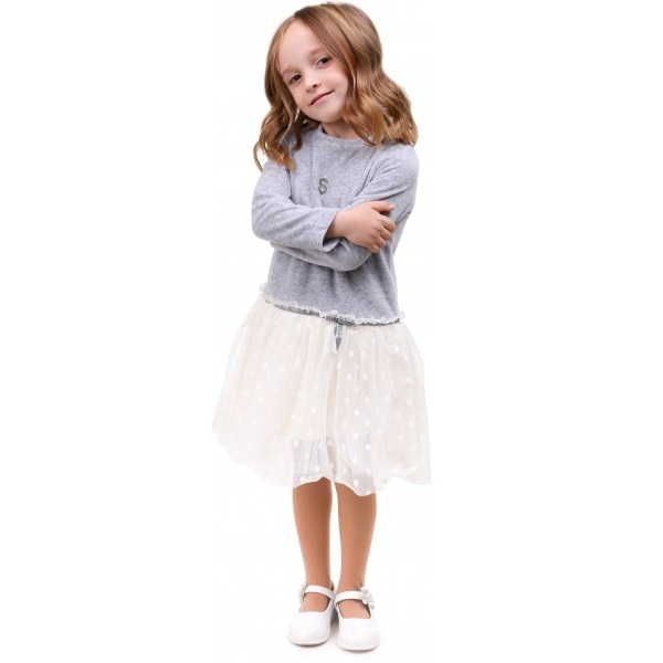 Платье Sasha 4746 р.110 серый/молочный 