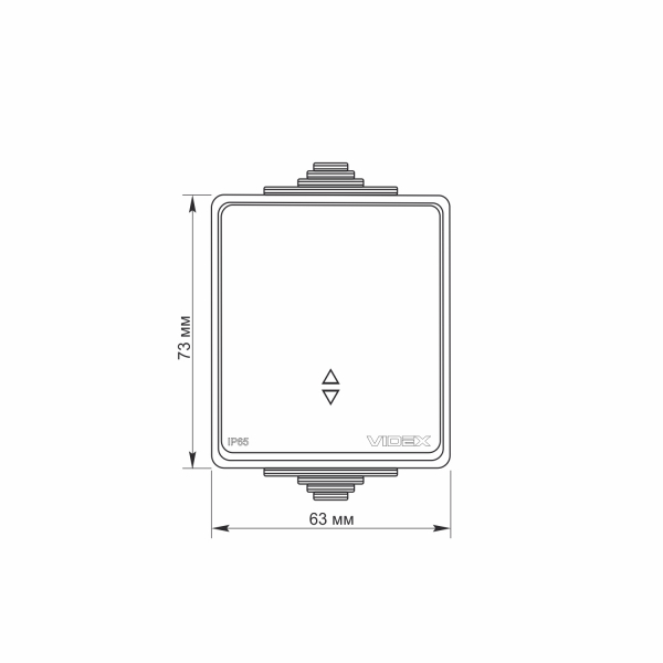 Выключатель проходной одноклавишный Videx Binera без подсветки серый VF-BNW11P-G