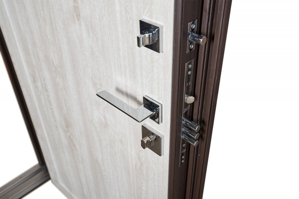 Дверь входная Abwehr MG3 (518+517) 096L (8019+ДБП) дуб полярный / RAL 8019 2050x960 мм левая