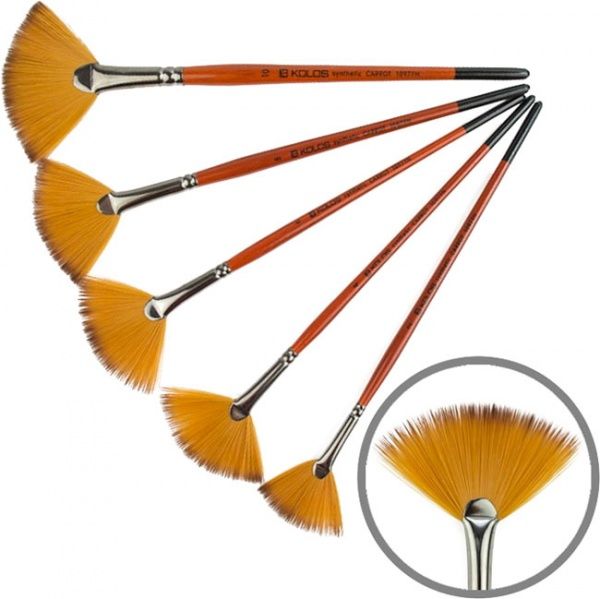 Кисть синтетика веерная 1097FN № 2 Kolos 