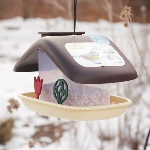 Кормушка для птиц Domek 21х15х16,5 см коричневая