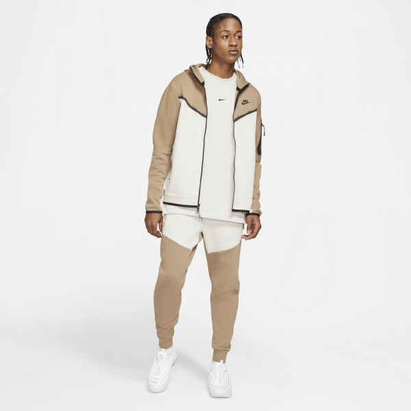 Джемпер Nike M NSW TCH FLC HOODIE FZ WR CU4489-208 р. 2XL бежевый