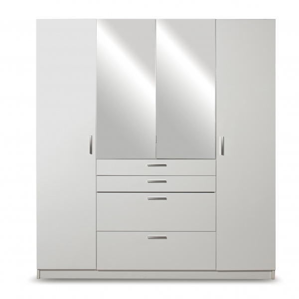 Шкаф Embawood Гамбург 1810х1970х540 ДСП лак белый 