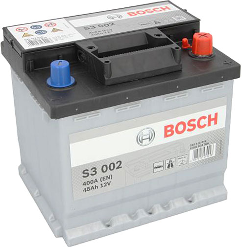 Аккумулятор автомобильный Bosch S3 45Ah 400A 12V «+» справа (BO 0092S30020)