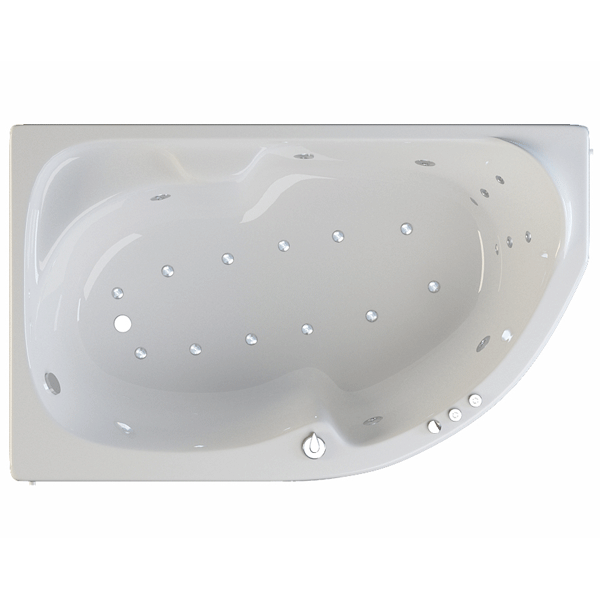 Ванна акриловая Riva Nabucco Hydro 170х105 см левая