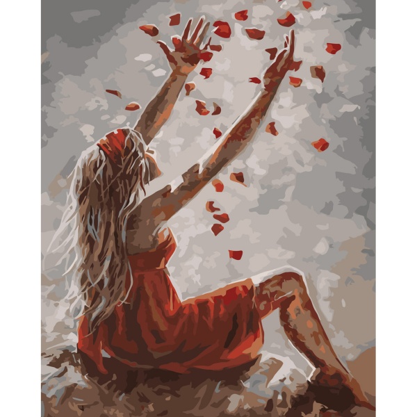 Раскраска по номерам Strateg Лепестки любви 30х40 см SS-6553