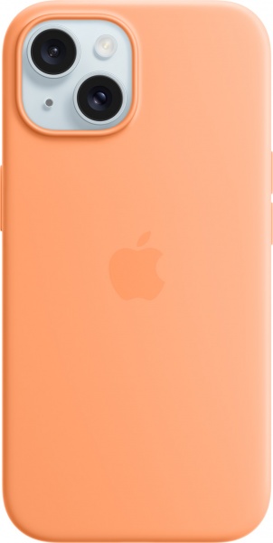 Чехол Apple Silicone Case with MagSafe для Apple iPhone 15 orange sorbet (MT0W3ZM/A)