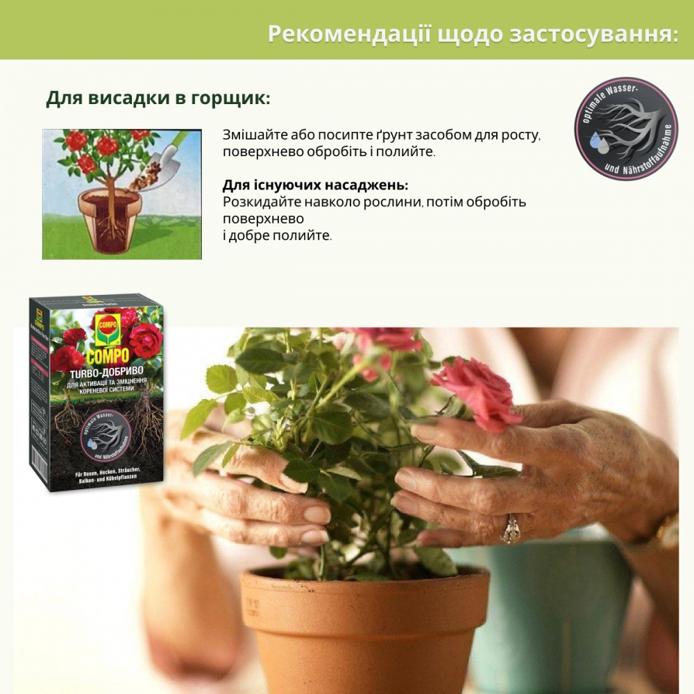 Удобрение гранулированное Compo TURBO® для активации корневой системы 700 г