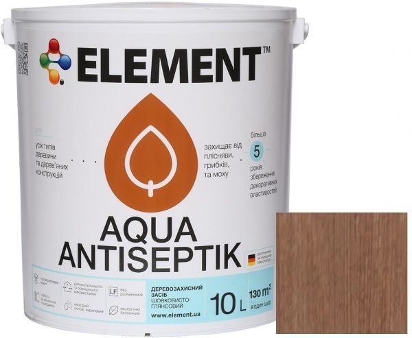 Лазур-антисептик Element Aqua кипарис шовковистий глянець 10 л