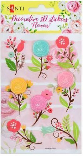 Набір наліпок декортівних 3D стікерів Квіти 3. 100 * 150 мм 741300 8 шт.