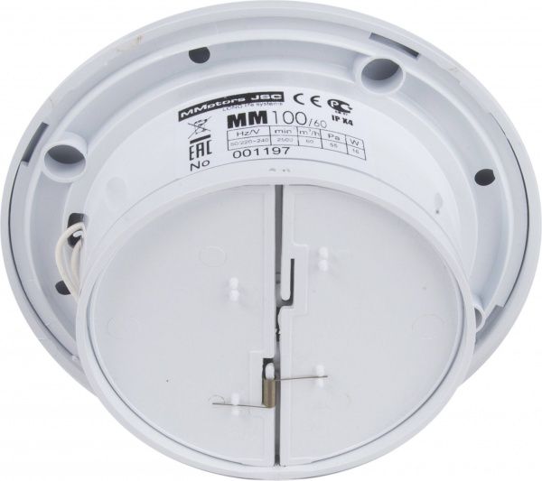 Вентилятор MMotors ММ 100 круглый с обратным клапаном белый сверхтонкий