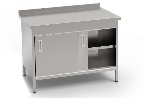 Стол производственный СТВ-2ДК-ЗЯ с полкой 1200x600x850 мм нержавеющая сталь