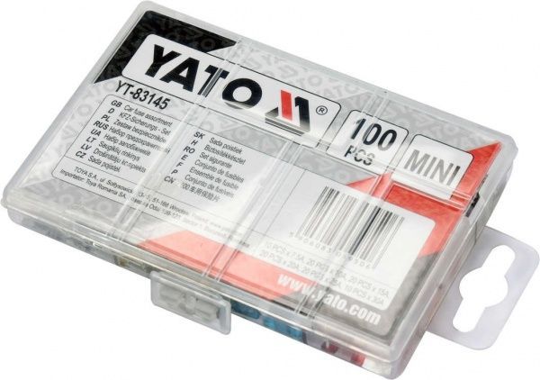 Предохранители YATO Mini для токов 10, 15, 20, 25, 7.5, 30А 100 шт.