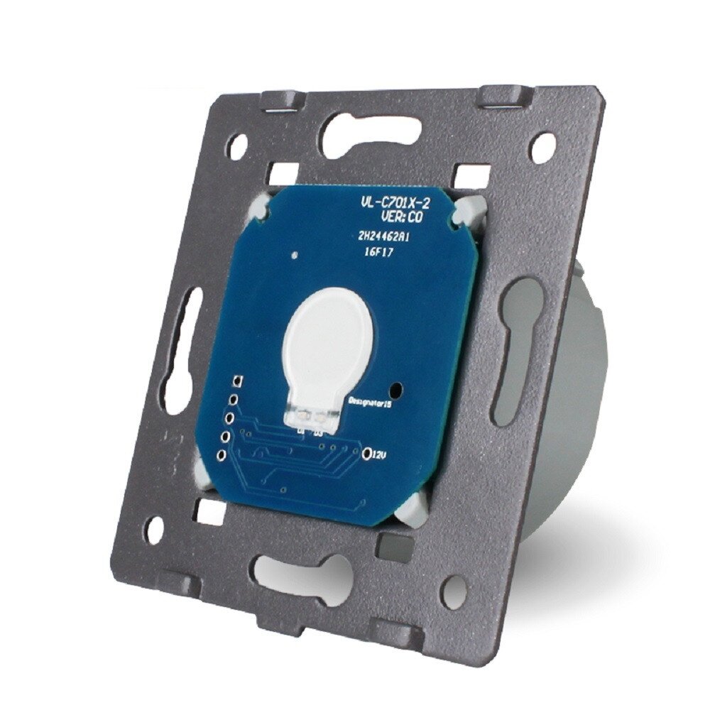 Механизм выключателя сенсорный одноклавишный Livolo C7 с подсветкой черный VL-C701