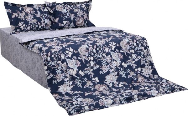 Комплект постільної білизни Night 1,5 200TC синій із сірим La Nuit 